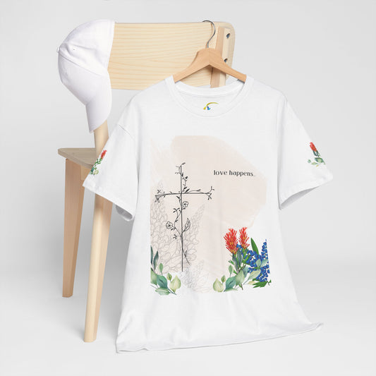 Floral Love Happens Unisex Heavy Cotton Tee