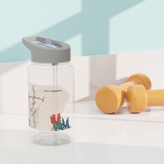 Inspirational Tritan Water Bottle - "Love Happens" Design - Perfect for Fitness and Everyday Use
