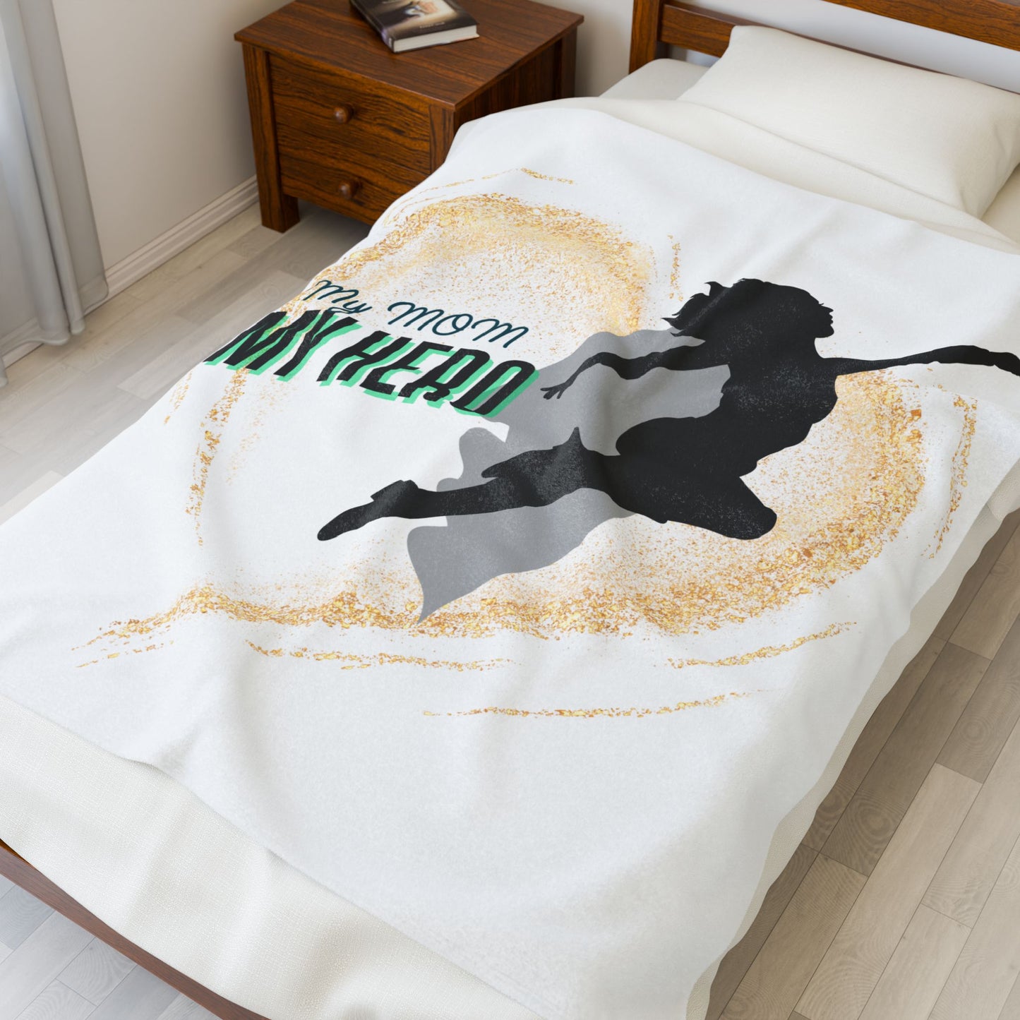 My Mom, My Hero Velveteen Plush Blanket - Cozy Gift for Moms