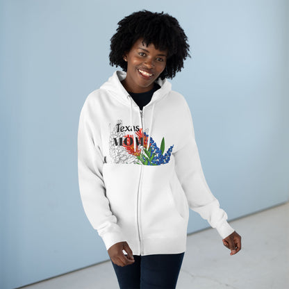 Texas MOM-Floral Unisex Zip Hoodie - Comfortable and Stylish