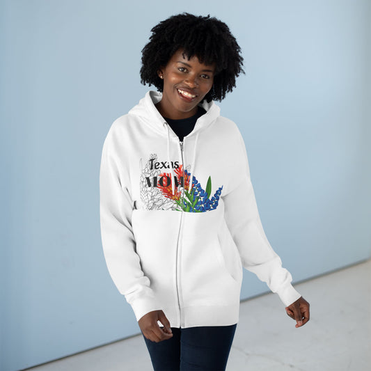 Texas MOM-Floral Unisex Zip Hoodie - Comfortable and Stylish
