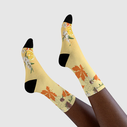 Whispering Maple Crew Socks - Cozy Everyday Essentials, Gift for Her, Stylish Footwear, Fun Accessories